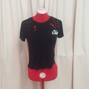 Black crop top shirt